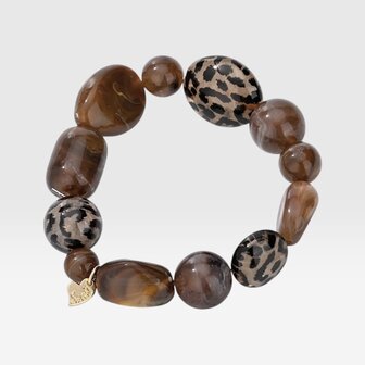 Armband bruin leopard kraal