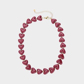 Ketting hart resin rood