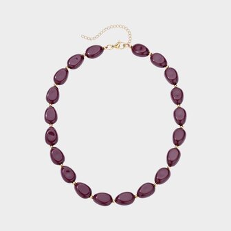 Ketting ovaal resin magenta