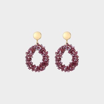 Oorbellen candy druppel bordeaux 