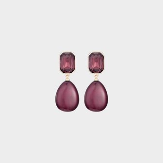 Oorbellen square resin bordeaux