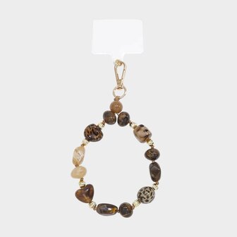 Telefoonkoord kraal bruin leopard