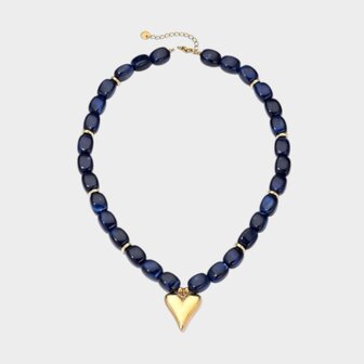Ketting square hart blauw