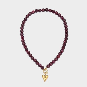 Ketting hart slot bordeaux