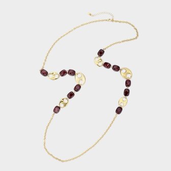 Ketting lang square bordeaux