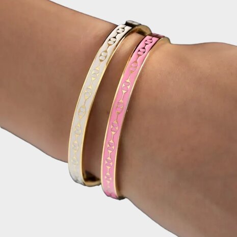 Armband slaven roze print