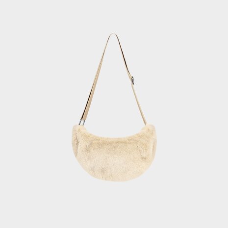 Tas fluffy strap beige