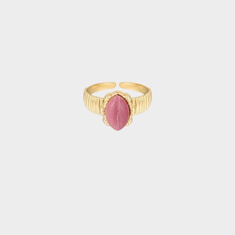 Ring ovaal roze