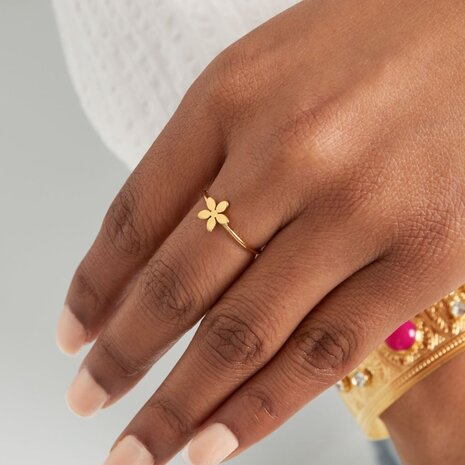 Ring staal bloemetje