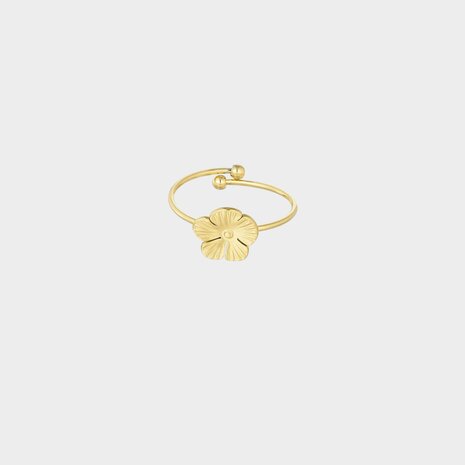 Ring bloem goud