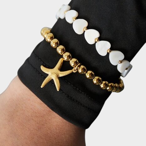 Armband bol staal zeester