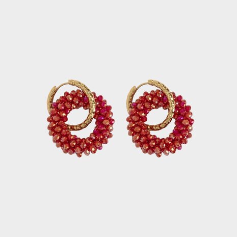Oorbellen candy ring bordeaux