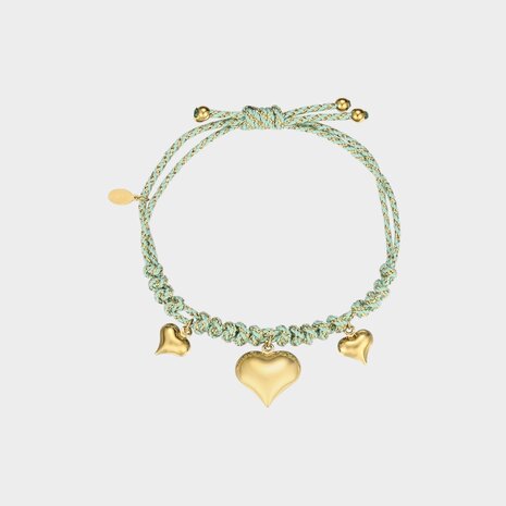 Armband touw mint hart