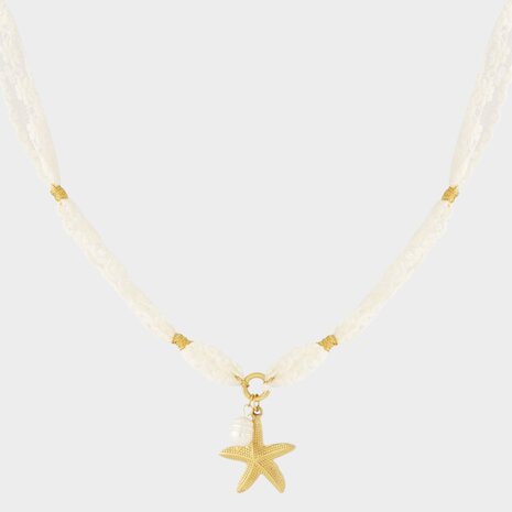 Ketting stof zeester wit