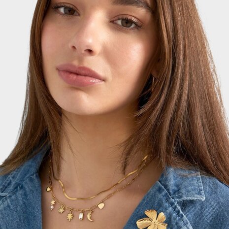 Broche bloem goud