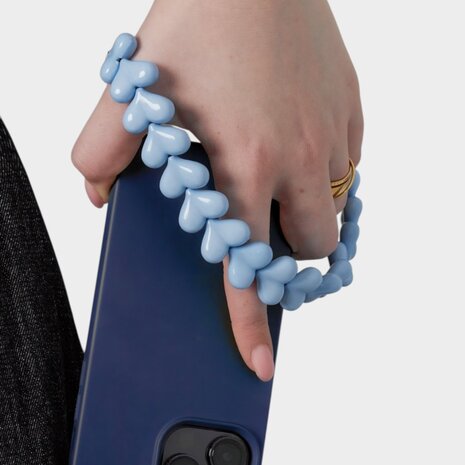 Telefoonkoord hartjes fuchsia