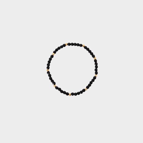 Armband steen zwart staal