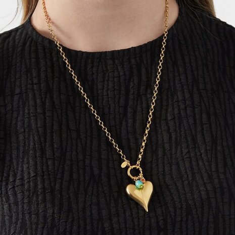 Ketting schakel hart blauw