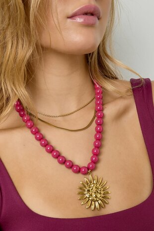 Ketting kraal blauw zon