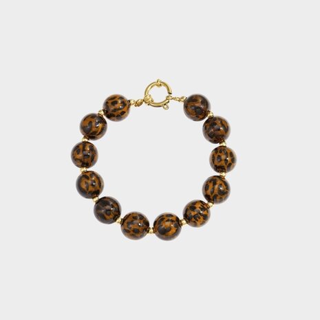 Armband kraal slot leopard