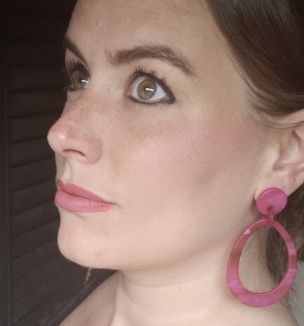 Oorbellen druppel mêlee greige