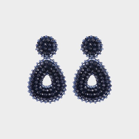 Oorbellen druppel miyuki blauw