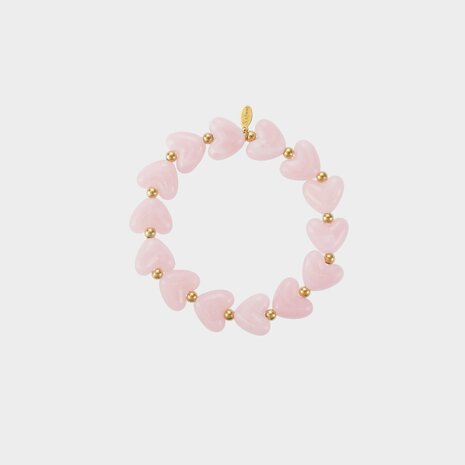 Armband harten staal roze