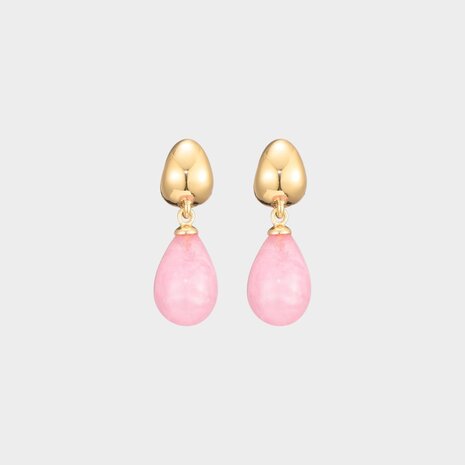 Oorbellen druppel resin lichtroze