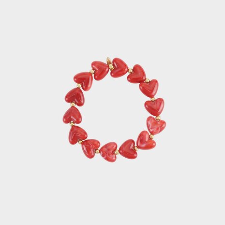 Armband harten staal rood