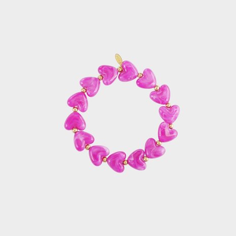 Armband harten staal fuchsia