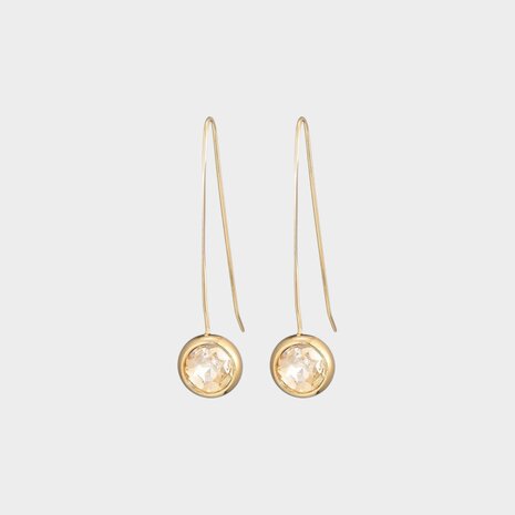 Oorbellen haak crystal nude