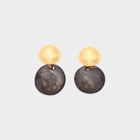 Oorbellen duo rond zwart