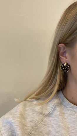 Oorbellen candy rond zwart