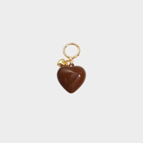 Sleutelhanger hart bruin
