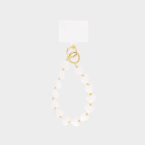 Telefoonkoord hart beige