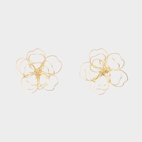 Oorbellen staal bloem open