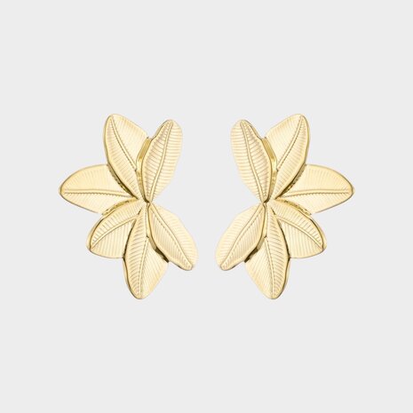 Oorbellen demi bloem goud