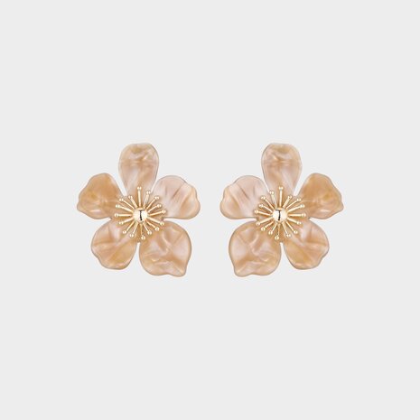 Oorbellen bloem resin zand
