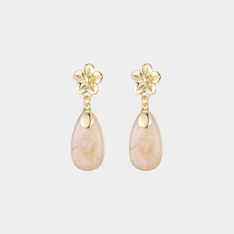 Oorbellen bloem druppel zand