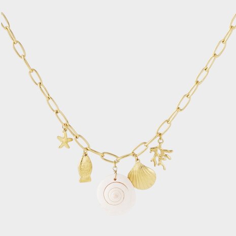 Ketting bedel schelp wit