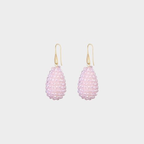 Oorbellen haak pegel roze