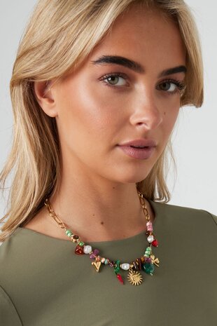 Ketting kraal bedel multi