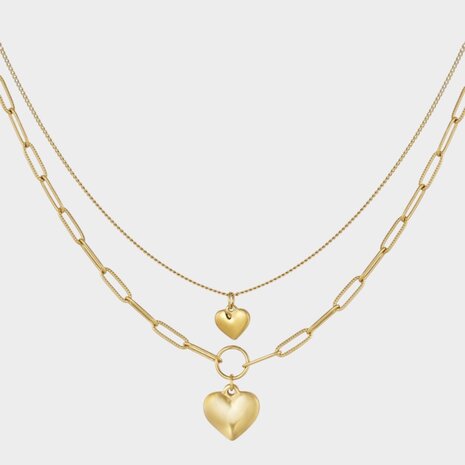 Ketting schakel dubbel hart