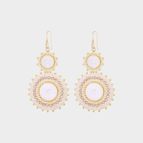 Oorbellen dubbel rozet terra