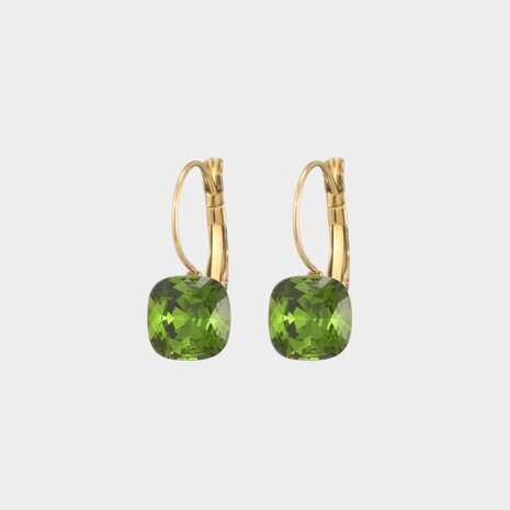 Oorbellen crystal haak groen