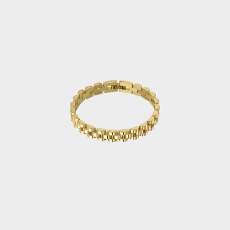 Armband schakel plat goud