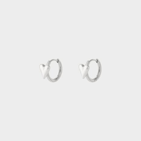 Oorbellen creool zilver hart