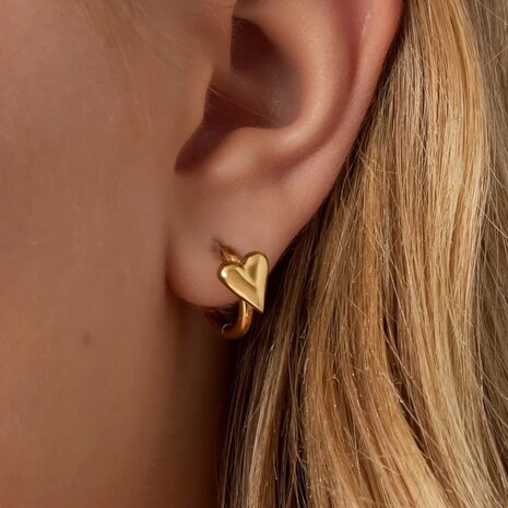 Oorbellen creool zilver hart