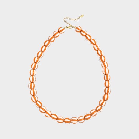 Ketting kraal streep oranje