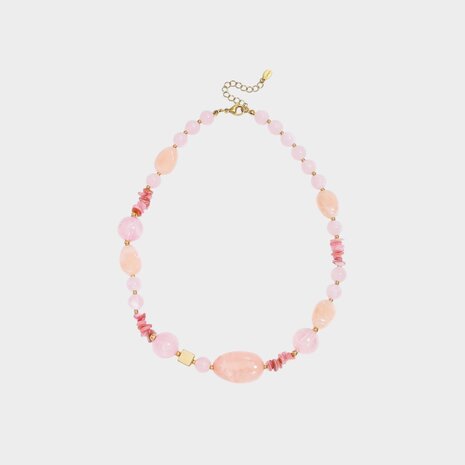 Ketting kraal resin roze